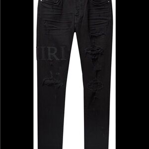 AMIRI Black Distressed Skinny Jeans